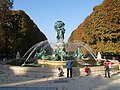 La Fontaine des Quatre Parties du Monde est située place Camille-Jullian, dans le jardin Marco-Polo qui prolonge l'avenue de l'Observatoire en direction des jardins du Luxembourg. On peut y accéder via la ligne B du RER, station Port-Royal.