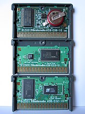 Various GBA cartridge circuit boards.