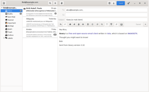 Screenshot z Geary 0.10 běžící na základním OS 0.3.2