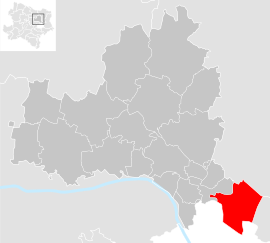 Poloha obce Gerasdorf bei Wien v okrese Korneuburg (klikacia mapa)