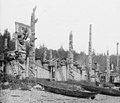 Totem poles in Skidegate, 26 July 1878