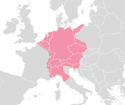 Geografisk placering af Tysk-romerske rige