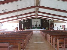 The interior of St. Barnabas Anglican Cathedral in the capital Honiara. Interior of St.Barnabas Cathedral, Honiara.jpg