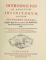 Titelblatt der Introductio in analysin infinitorum (Band 2) von 1748