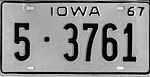 Номерной знак штата Айова 1967 года - Номер 5 -3761.jpg