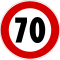 Italian traffic signs - limite di velocita 70.svg