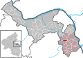 Localisation de Köngernheim dans la Verbandsgemeide et dans l'arrondissement