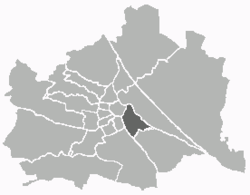 Location of the district within Vienna