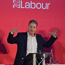 Starmer speaking at the 2020 Labour Party leadership election hustings in Bristol, 1 February 2020 Keir Starmer, 2020 Labour Party leadership election hustings, Bristol 1.jpg