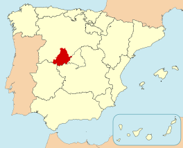 Ligging van Ávila in Spanje