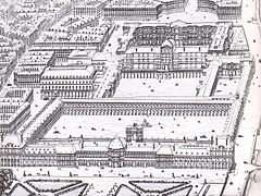 Vista de la reunió del Louvre y de las Tuileries, según Percier y Fontaine.