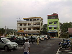 View of the business buildings in Teluk Sengat