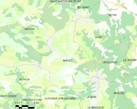 Mapa obce Barles