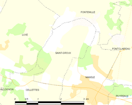 Mapa obce Saint-Groux