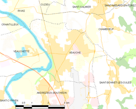 Mapa obce Veauche