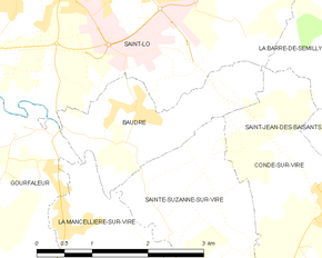 Poziția localității Baudre