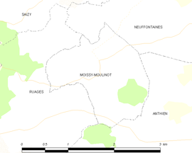 Mapa obce Moissy-Moulinot