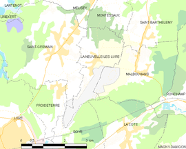 Mapa obce La Neuvelle-lès-Lure