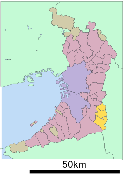 Lokasi Minamikawachi di Prefektur Ōsaka