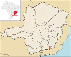 Localização de Senador Cortes em Minas Gerais