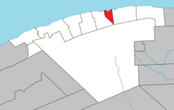 Location within La Haute-Gaspésie RCM.