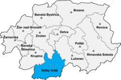 Location of Veļki Krtīšas apriņķis