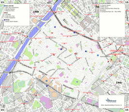 Kaart van 15e arrondissement