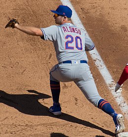Alonso a Mets csapatában a Nationals Parkban, 2019-ben