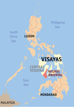 Mapa iti Filipinas a mangipakita ti pakasarakan iti Negros Oriental.