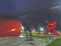 Plaza de la Mexicanidad. Al fondo, La X, de 64 metros de altura, esculpida por el chihuahuense Enrique Carbajal, mejor conocido como Sebastián.