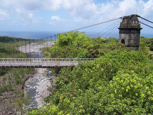 Pont sobre el riu de l'Est, Réunion, França