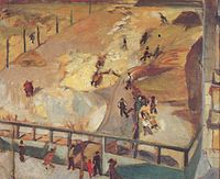 Rudolf Großmann: Stavba ulice v Berlíně (Straßenbau in Berlin), 1925