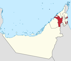 Emiratet Sharjahs beliggenhed i Forenede Arabiske Emirater