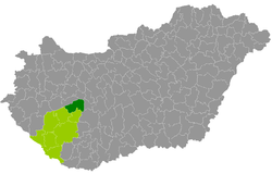 Siófok District within Hungary and Somogy County.