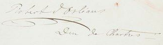 Signature de Robert d’Orléans