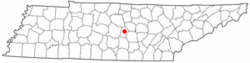 Location of Woodbury, Tennessee