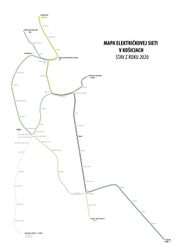 Aktuálna mapa električkových liniek v Košiciach
