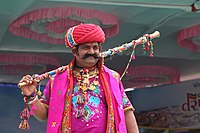 A man in traditional costumes during Tarnetar fair