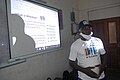 Yemi Festus introducing participants to Wikidata