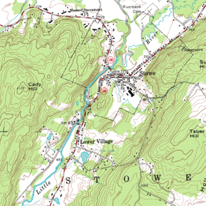 A topographic map of Stowe, Vermont with contour lines Topographic map example.png