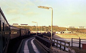 Train departing from Rosslare harbour 30 July 1975