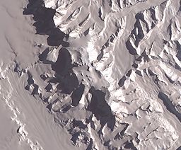 En NASA-satellitbild over Vinson Massif.