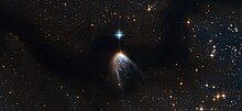 Circinus molecular cloud has a mass around 250,000 times that of the Sun. Violent birth announcement from an infant star.jpg