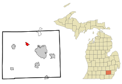 Location of Dexter, Michigan