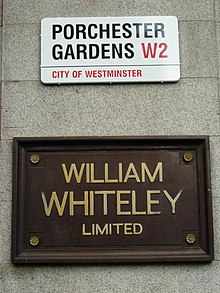 William Whiteley plaque