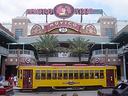 Centro Ybor complex with a TECO Line car passing in front