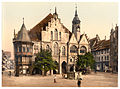 A photochrom of Hildesheim town hall in the 1890s, using fewer color plates. File:Hildesheim um 1900.jpg is already an FP. ~~~~
