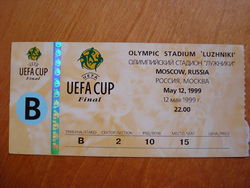 Ticket to the 1999 UEFA Cup Finals