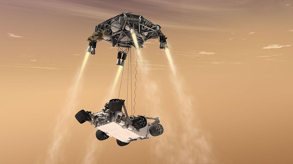 full Curiosity's Sky Crane Maneuver, Artist's Concept
