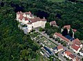 Vista aérea del castillo de Langenburg y sus jardines